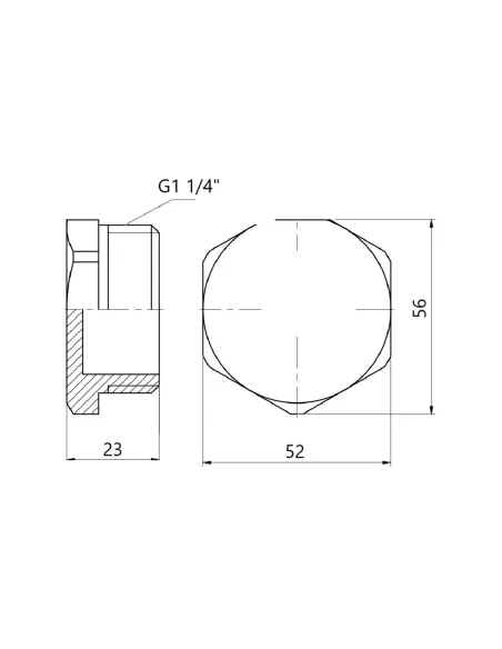 Чугунная заглушка радиаторная 1 дюйм 1/4 НР правая