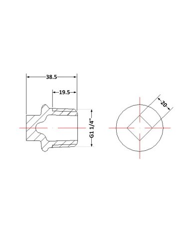 Чугунная заглушка 1 дюйм 1/4 НР