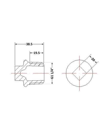 Чугунная заглушка 1 дюйм 1/4 НР