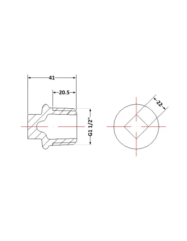 Чугунная заглушка 1 дюйм 1/2 НР