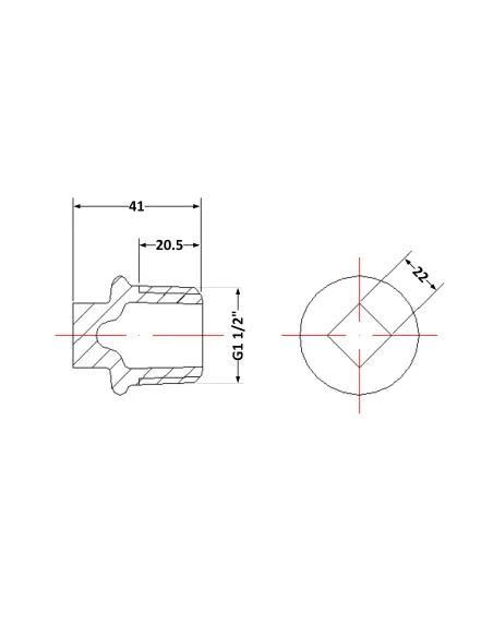 Чугунная заглушка 1 дюйм 1/2 НР