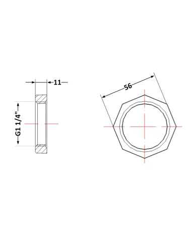 Чугунная контргайка 1 дюйм 1/4