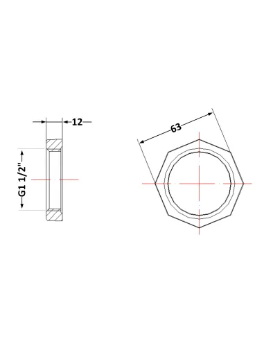 Чугунная контргайка 1 дюйм 1/2