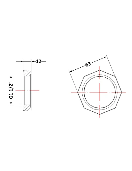 Чугунная контргайка 1 дюйм 1/2