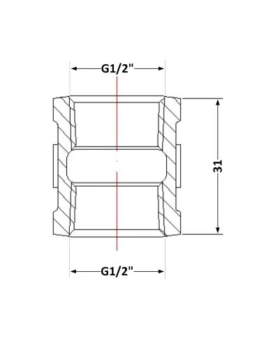 Чугунная муфта 1/2 дюйма ВР