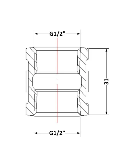 Чугунная муфта 1/2 дюйма ВР