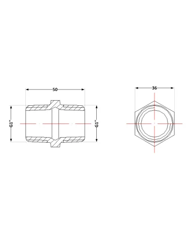 Чугунный ниппель 1 дюйм НР