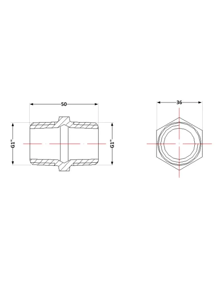 Чугунный ниппель 1 дюйм НР