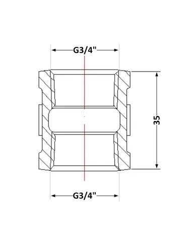 Чугунная муфта 3/4 дюйма ВР