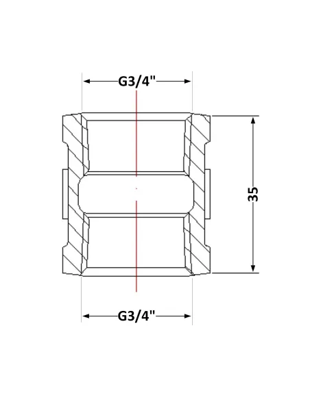 Чугунная муфта 3/4 дюйма ВР