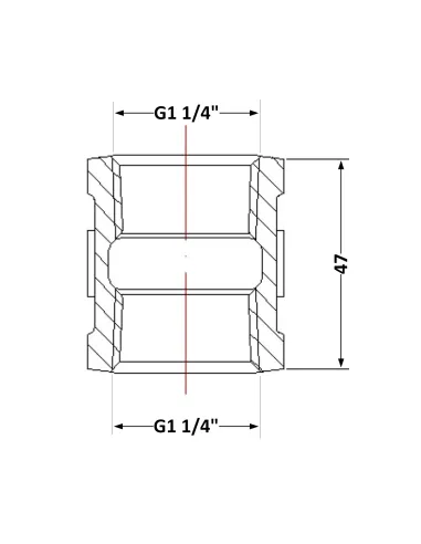 Чугунная муфта 1 дюйм 1/4 ВР