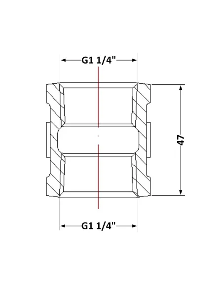 Чугунная муфта 1 дюйм 1/4 ВР