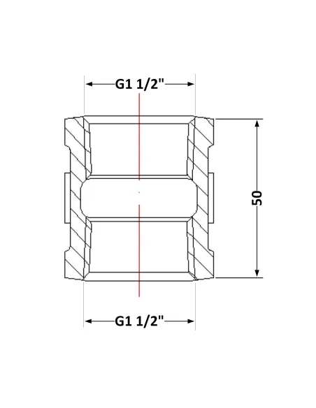 Чугунная муфта 1 дюйм 1/2 ВР
