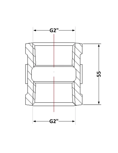 Чугунная муфта 2 дюйма ВР