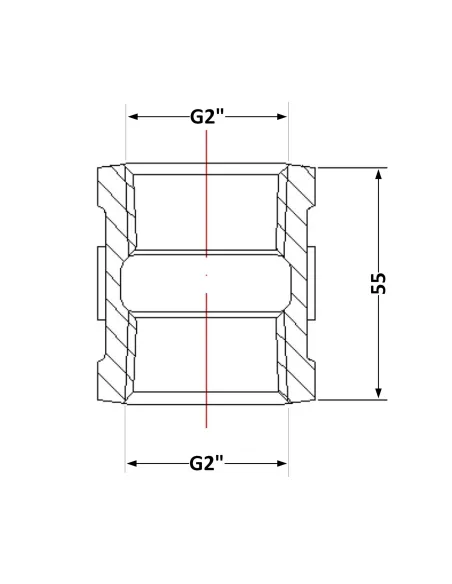 Чугунная муфта 2 дюйма ВР
