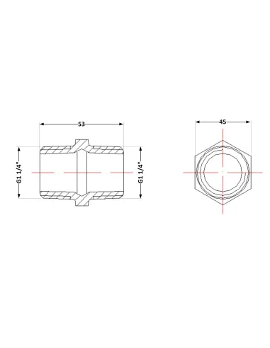 Чугунный ниппель 1 дюйм 1/4 НР