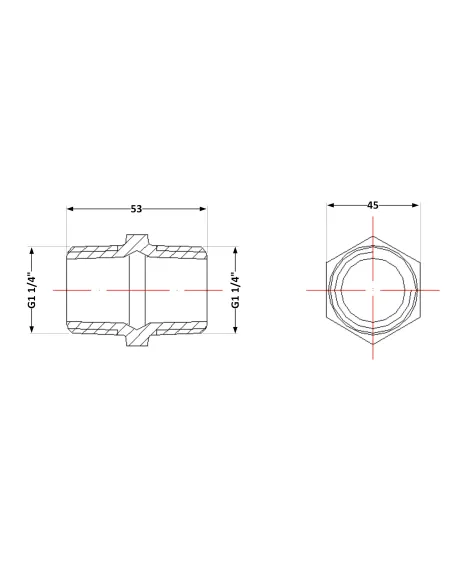 Чугунный ниппель 1 дюйм 1/4 НР