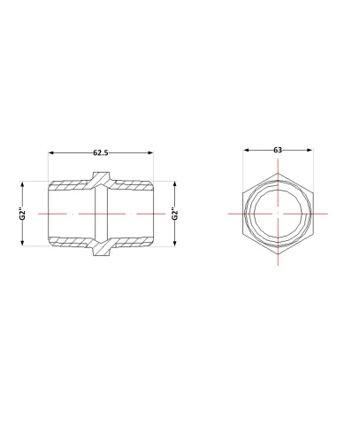 Чугунный ниппель 2 дюйма НР