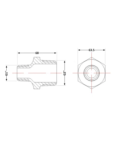 Чугунный ниппель 2 дюйма резьба 1 НР