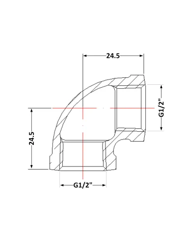 Чугунный угол 1/2 дюйма ВР