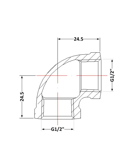 Чугунный угол 1/2 дюйма ВР