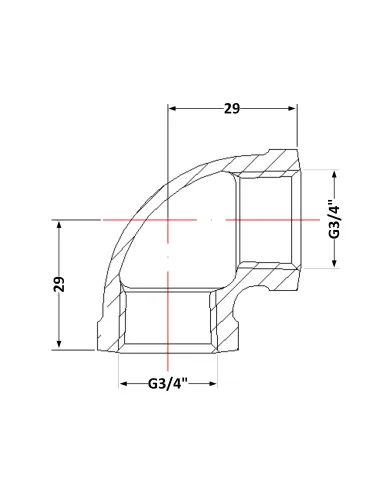 Чугунный угол 3/4 дюйма ВР