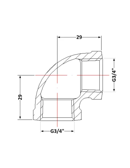 Чугунный угол 3/4 дюйма ВР