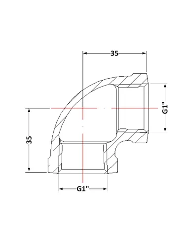 Чугунный угол 1 дюйм ВР