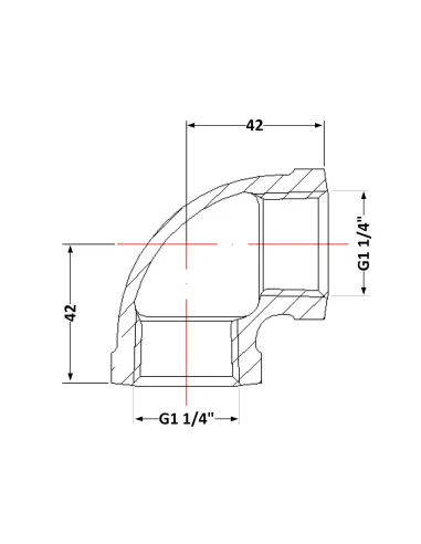 Чугунный угол 1 дюйм 1/4 ВР