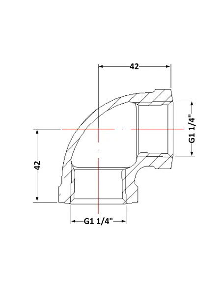 Чугунный угол 1 дюйм 1/4 ВР