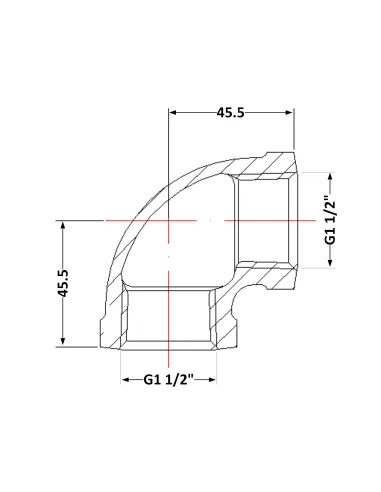 Чугунный угол 1 дюйм 1/2 ВР