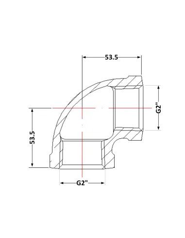 Чугунный угол 2 дюйма ВР