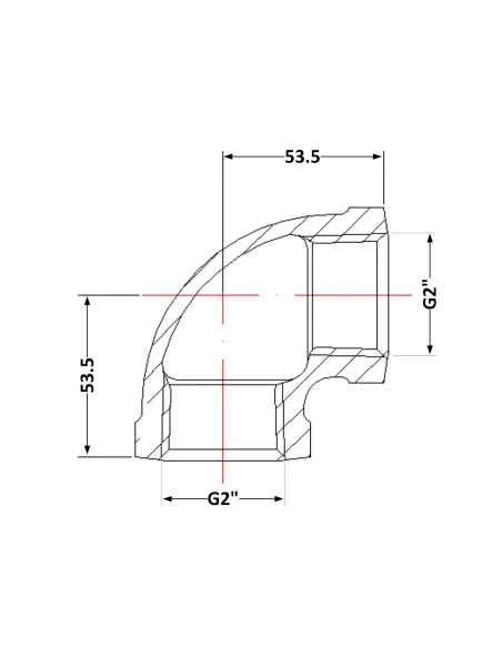 Чугунный угол 2 дюйма ВР