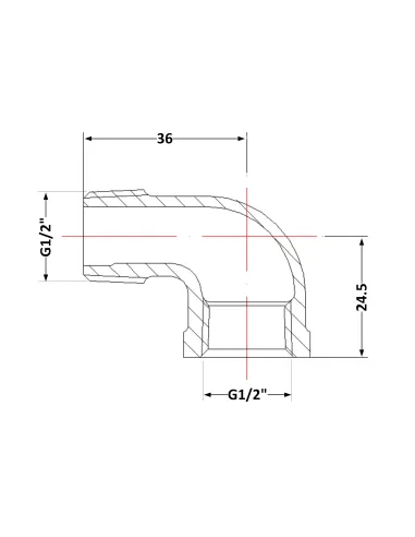 Чугунный угол 1/2 дюйма НР