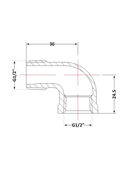 Чугунный угол 1/2 дюйма НР