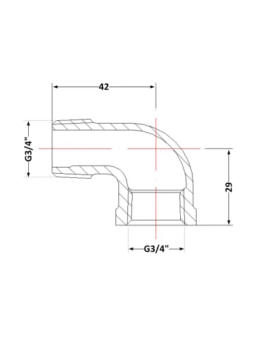 Чугунный угол 3/4 дюйма НР