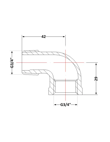 Чугунный угол 3/4 дюйма НР