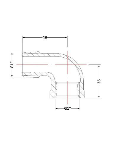 Чугунный угол 1 дюйм НР