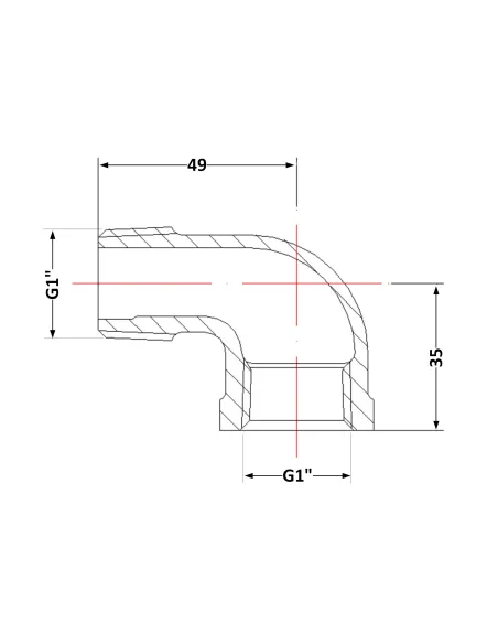 Чугунный угол 1 дюйм НР
