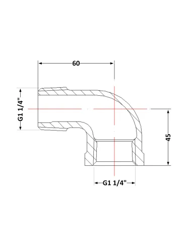 Чугунный угол 1 дюйм 1/4 НР