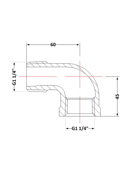 Чугунный угол 1 дюйм 1/4 НР