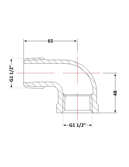 Чугунный угол 1 дюйм 1/2 НР
