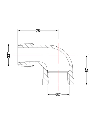 Чугунный угол 2 дюйма НР