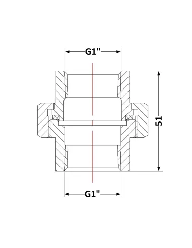 Чугунный сгон Американка 1 дюйм ВР