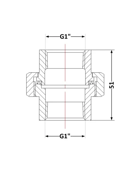 Чугунный сгон Американка 1 дюйм ВР