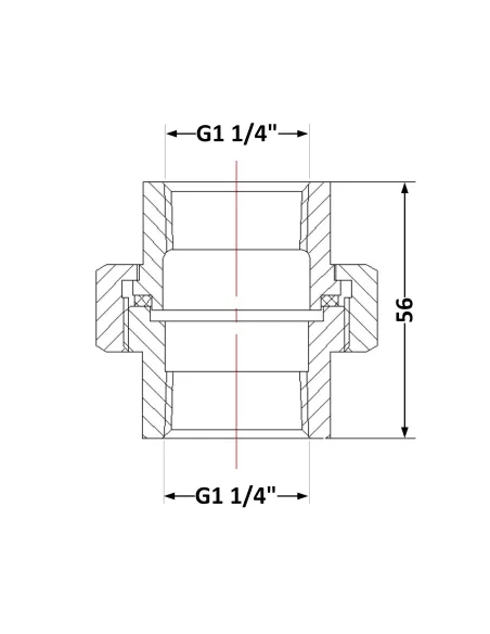 Чугунный сгон Американка 1 дюйм 1/4 ВР