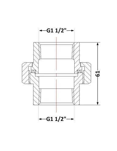 Чугунный сгон Американка 1 дюйм 1/2 ВР