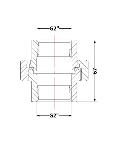 Чугунный сгон Американка 2 дюйма ВР