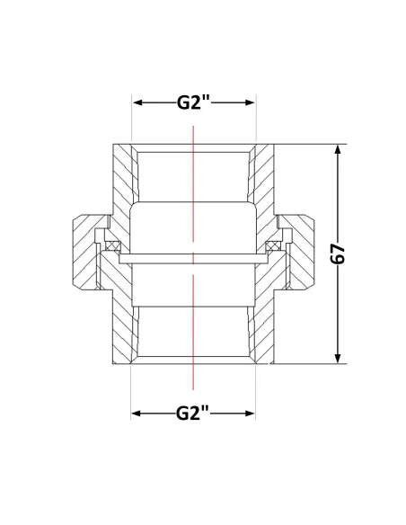 Чугунный сгон Американка 2 дюйма ВР