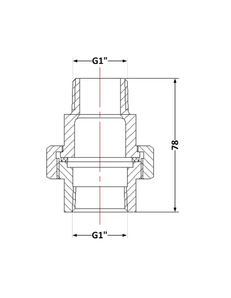 Чугунный сгон Американка 1 дюйм НР